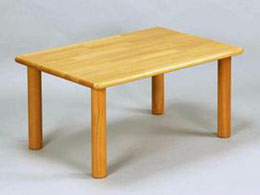 【国産木製家具】角テーブル 90×60 丸脚〈H43cm〉|ブロック社(日本)